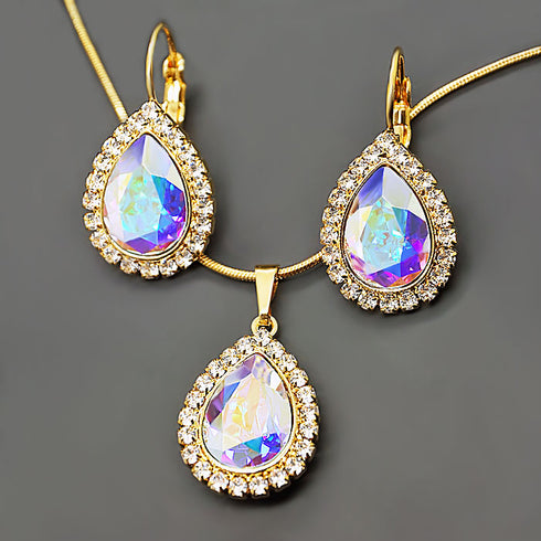 Komplektas "Debesu Piliens (Aurore Boreale)" su Swarovski™ kristalais